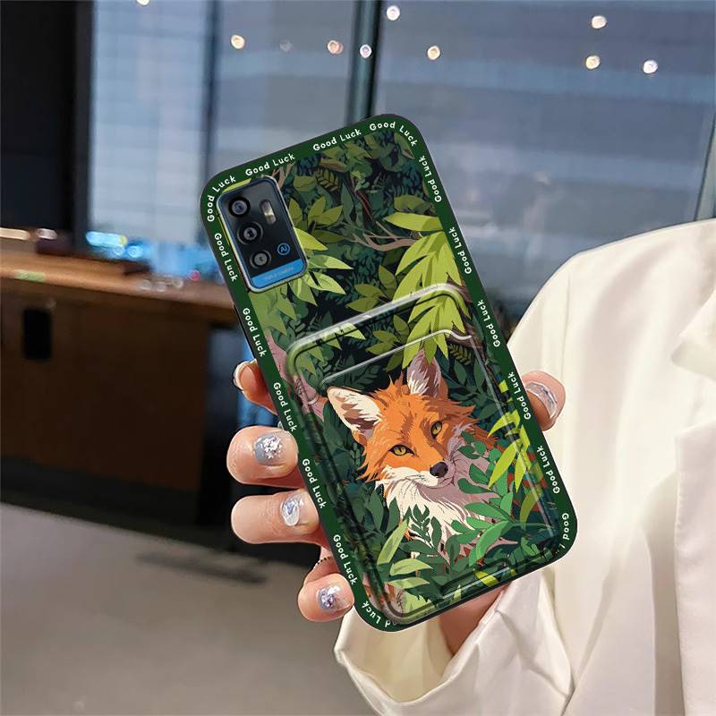 Protective Durable Phone Case For ZTE Blade A71 Dirt-resistant TPU Soft Case Full Wrap Card Slot Waterproof Cute Cartoon