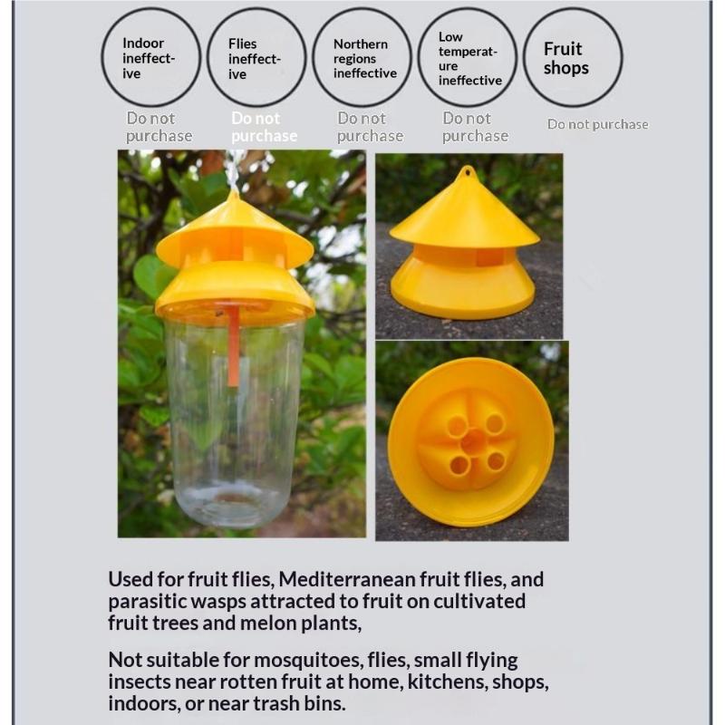 Fruit Fly Trapper with Natural Attractant No  Hanging Fly Catcher for Kitchen Farm Orchard Garden Pest Control