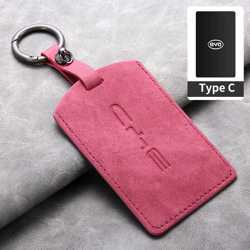 Sheepskin Leather Car NFC Card Samrt Remote Key Cover Case Shell Protector Holder For BYD S7 S6 L3 M6 F3 F0 Keychain Accessories