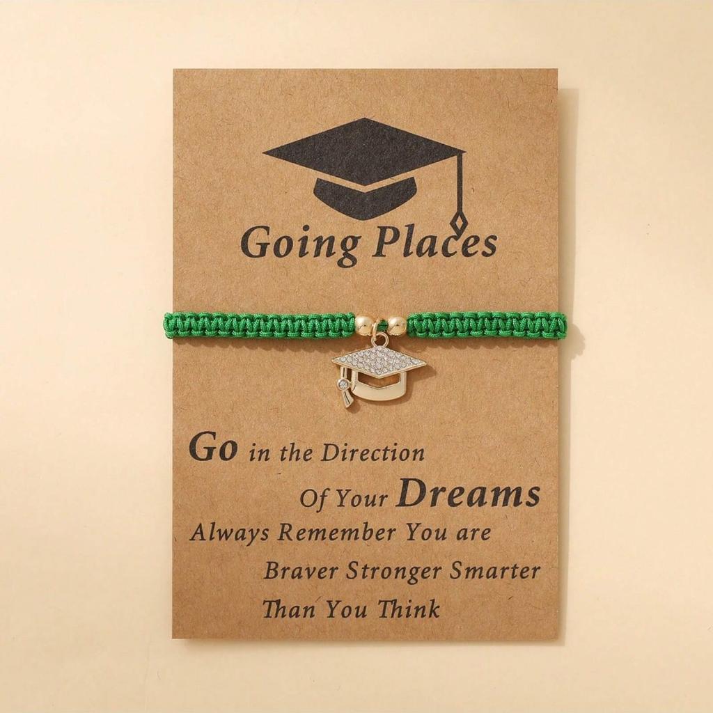 Fashionable Doctor Hat Certificate Adjustment Bracelet - Commemorative Graduation Gift for Students Seasonal Friendship