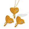 Unique Temperament Jewelry Set Melted Heart Zircon Inlaid Pendant Necklace Niche Design Earrings