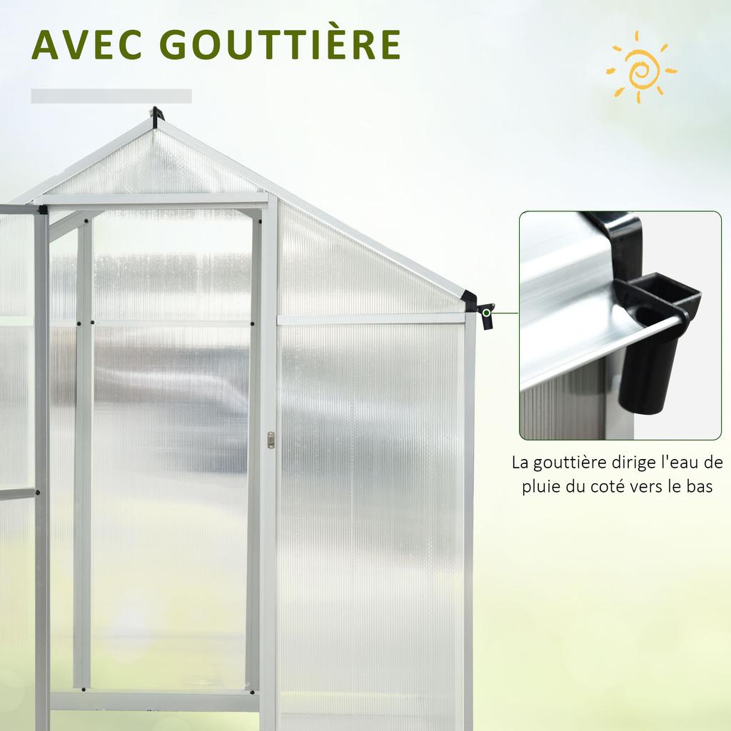 303x183x195cm Clear Polycarbonate Sheet Walk-In Greenhouse