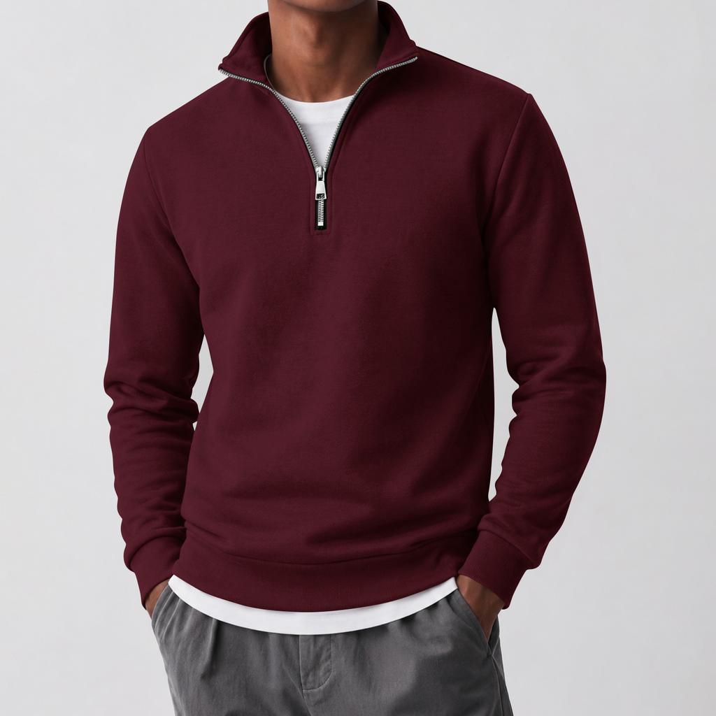 Herren Halb-Zip Rollkragen Sweatshirt Langarm Pullover für Lässige Tägliche Kleidung
