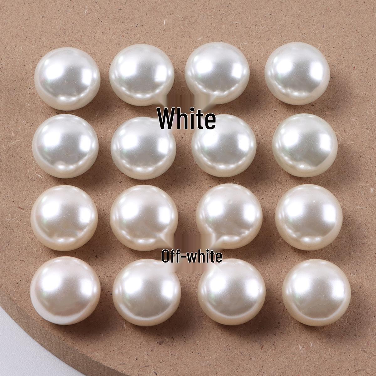 Multi-size Flat Imitation Pearl Beads for DIY Jewelry Accessories 6mm each грязно-белый