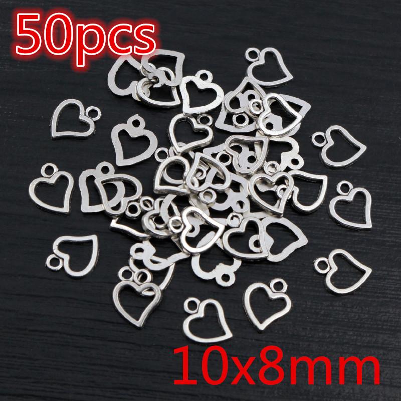 New Fashion Antique Silver Plated Bronze Heart Chrams Metal Alloy Pendant Charms for DIY Neckalce Jewelry Making Findings