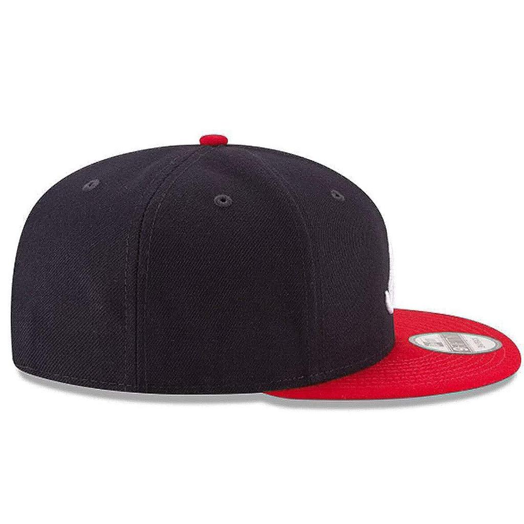 New Era Atlanta Braves Adjustable 9Fifty MLB Flat Bill Baseball Cap 950 One Size Red