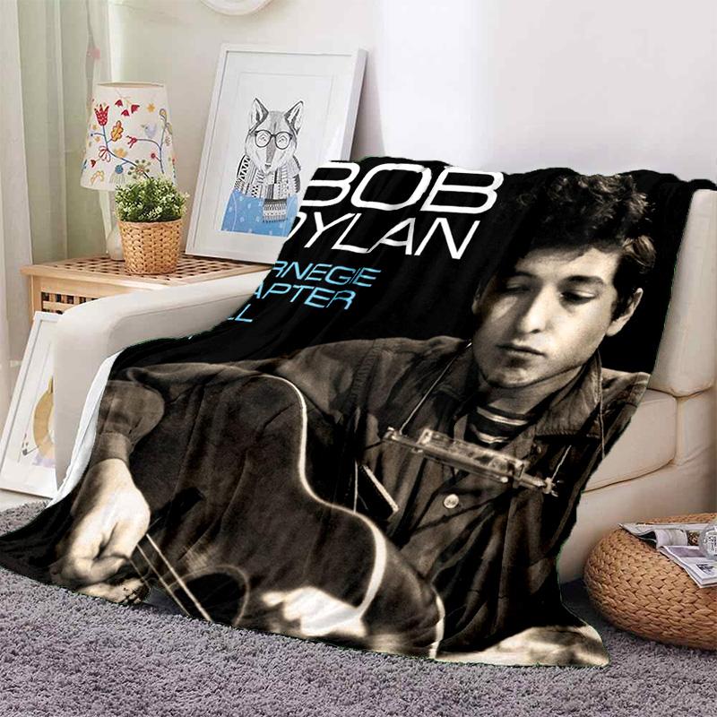 Retro Cool B-Bob Dylan Merchandise Blanket Fleece Home Popular Singer Throw Blanket Cozy Ultra-Soft for Couch Quilt