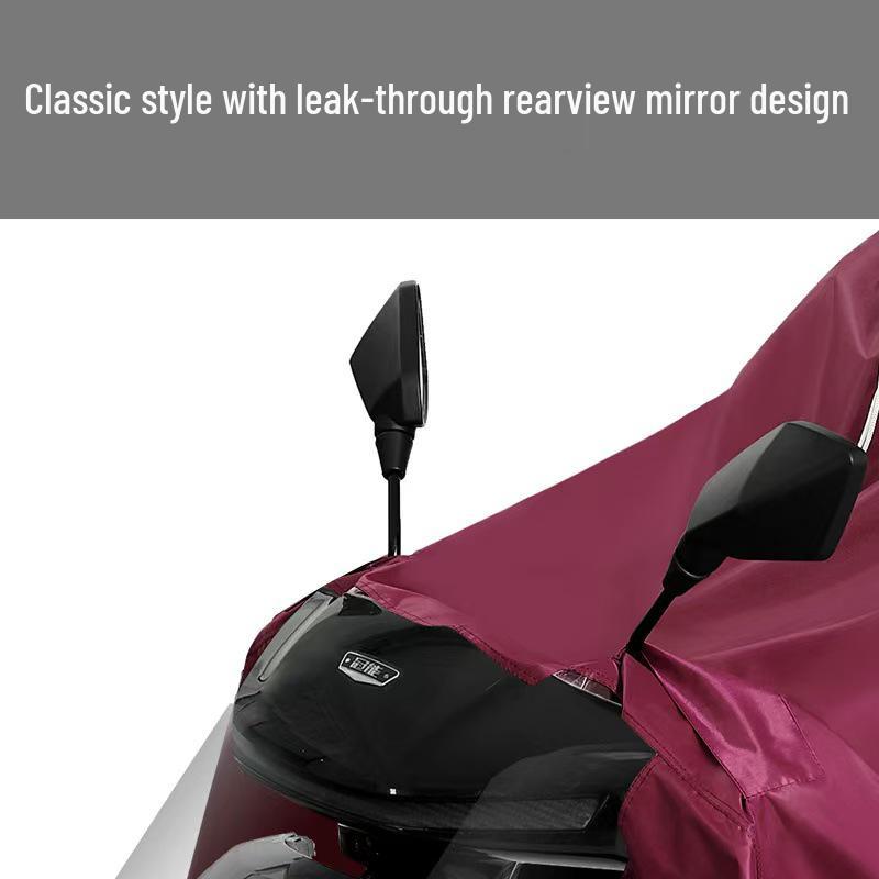 Thickened & Extended Electric Bike and Motorcycle Raincoat for Helmet Use