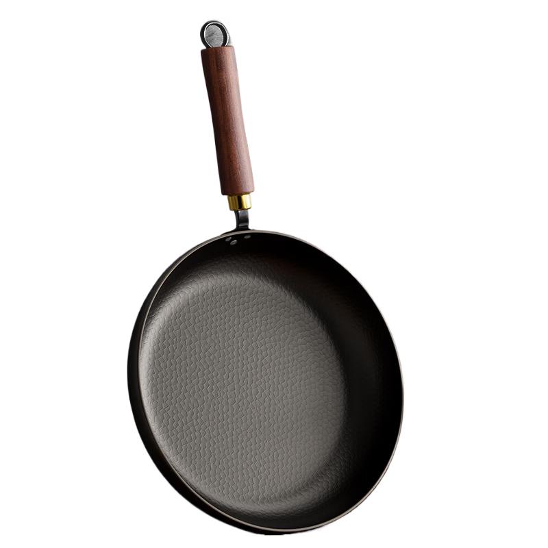 Wutuo Hand-Forged Flat-Bottom Iron Frying Pan