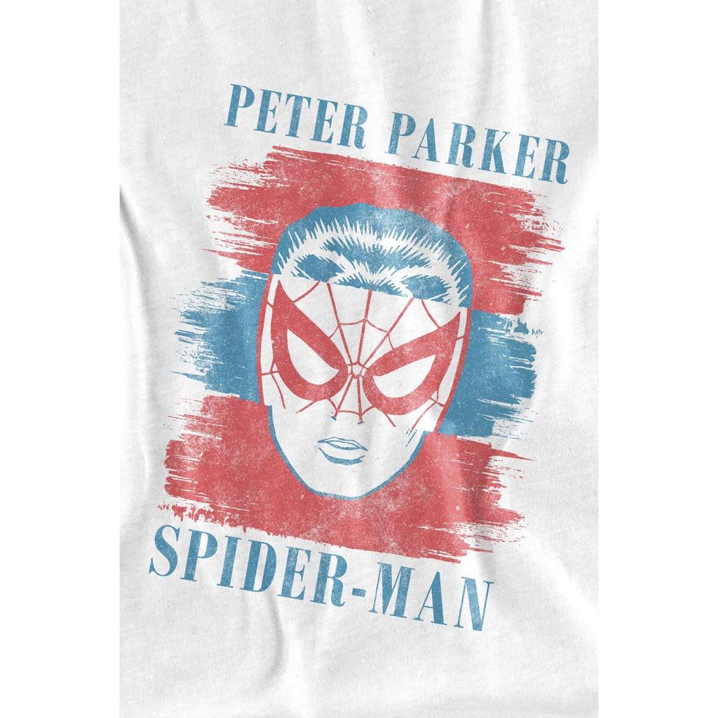 Spider-Man Mens Peter Parker Striped T-Shirt