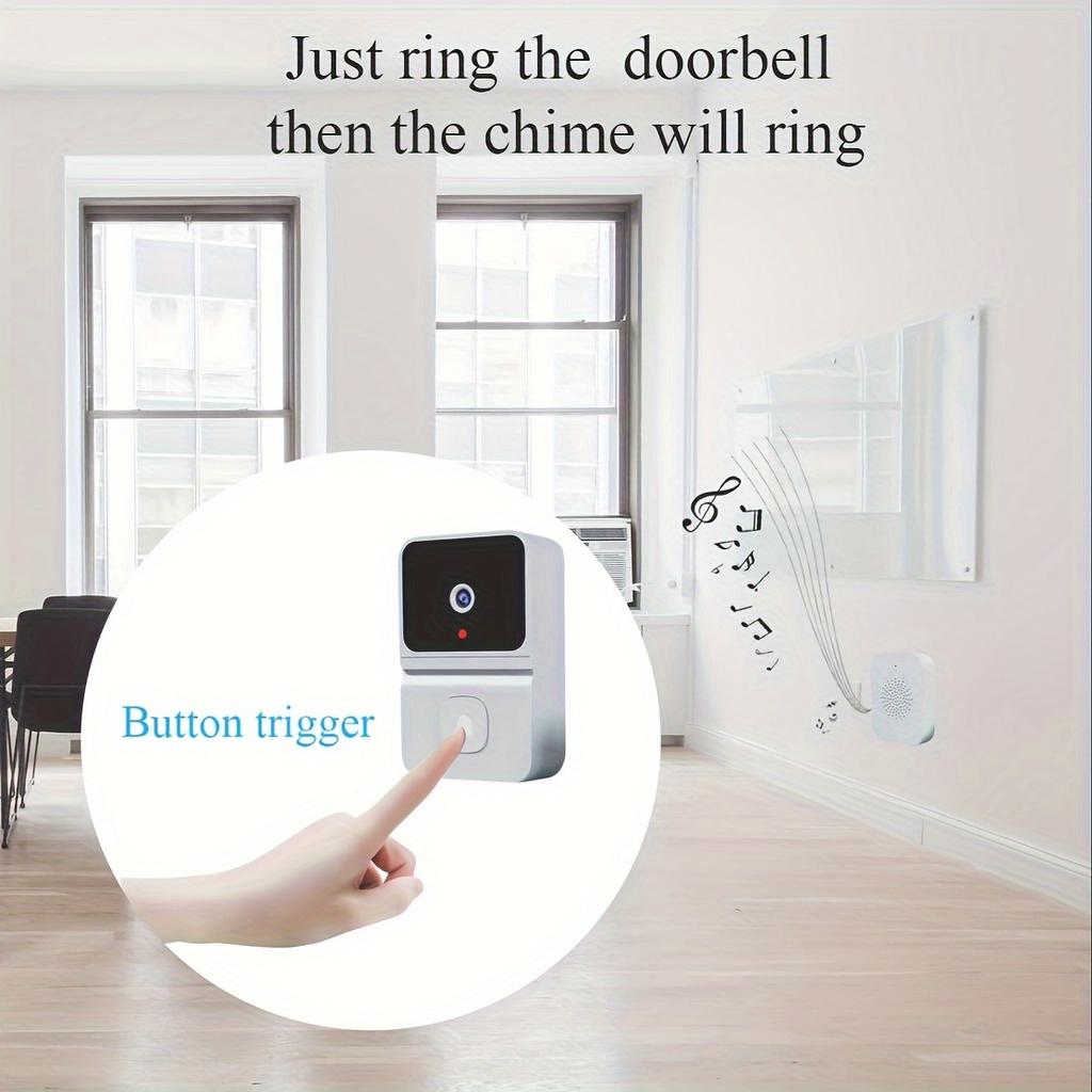 Smart WiFi Doorbell, Built-in Battery - Wireless Security Camera, Easy Home Monitoring, Home Security, Stylish Black Design, Advanced Audio Technology