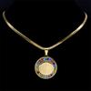 1Pc Stainless Steel St. Benedict Medal Pendant Jewelry New Product Hip Hop Round Coin Set Diamond Necklace