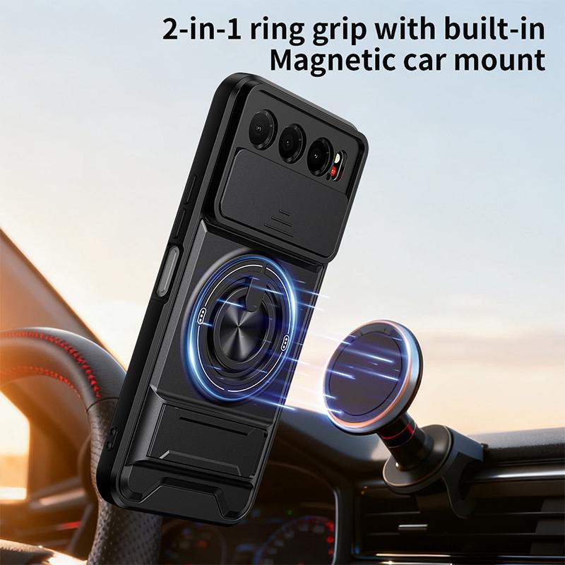 Slide Camera Cover for ZTE Nubia Air 5G Case With Built-in Ring Stand and Folding Stand