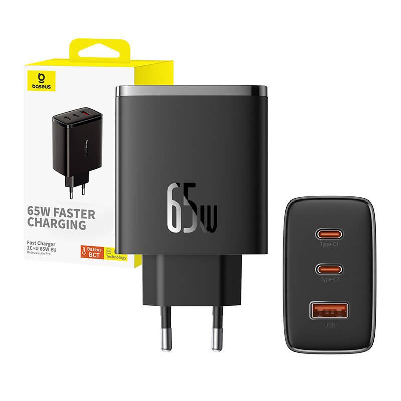 Baseus Os-Cube Pro Network Charger 2Xusb-C + Usb, 65W (Black)