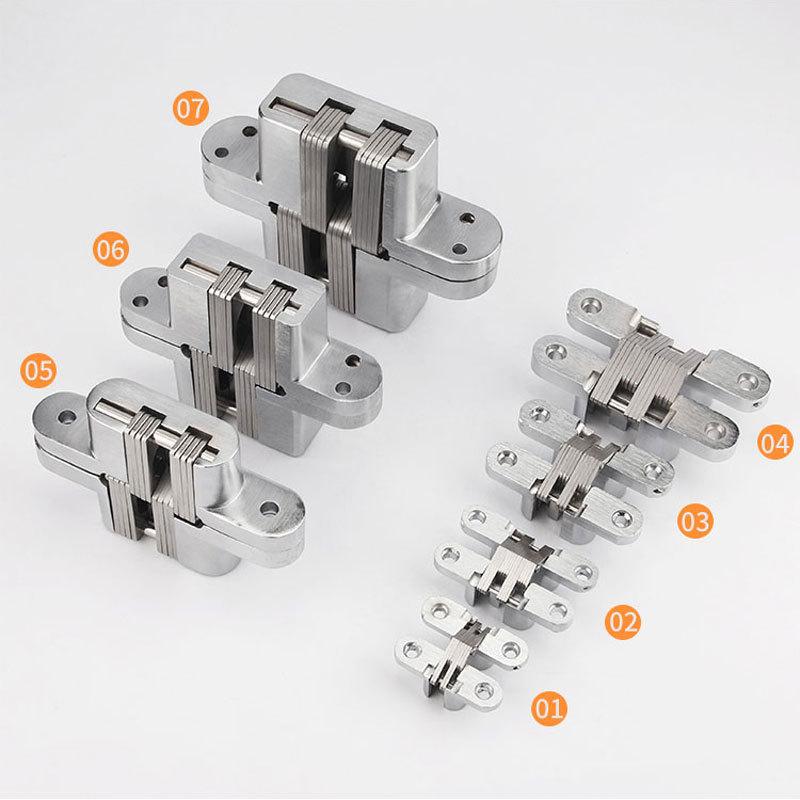 1PC Stainless Steel Hidden Hinges 180° Invisible Folding Window Door Hinge With Screws Furniture Hardware Accessories