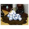 Miniature Teaware Set Model For Children And Collectors With Blue White Porcelain Teapot Cup Tray Doll House Furniture