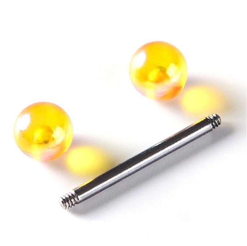 Surgical Steel Glitter Tongue Piercing Ball Barbell Bar Tongue Ring