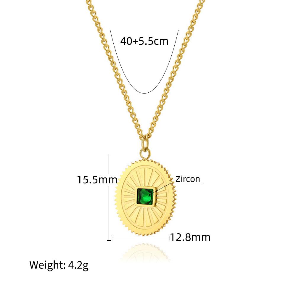 Yachan Jewelry Větrný zirkonový přívěsek Řetízek na klíční kost Dopaminový titanová ocel Pozlacený Skutečné zlato Náhrdelník Nevybledne Ženský