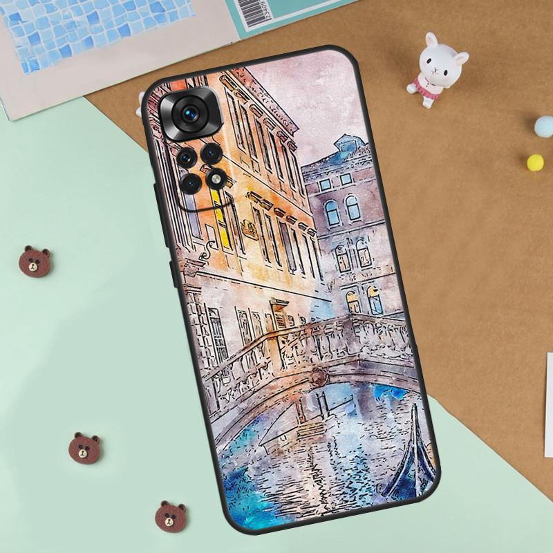 Travel italy Street Venice Case For Xiaomi Redmi Note 13 14 9 10 11 12 Pro 10S 11S 12S Cover For Redmi 13C 10C 12C 14C
