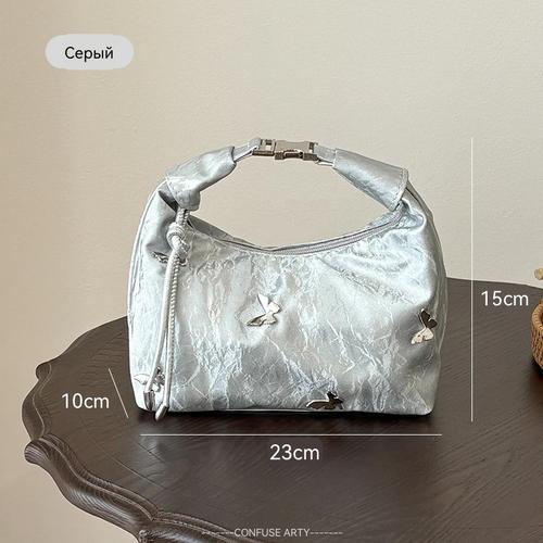 Silicone Makeup Bag Large Capacity Colorful Cosmetic Organizer Travel Toiletry Bag Portable Handheld Storage Butterfly - Silver