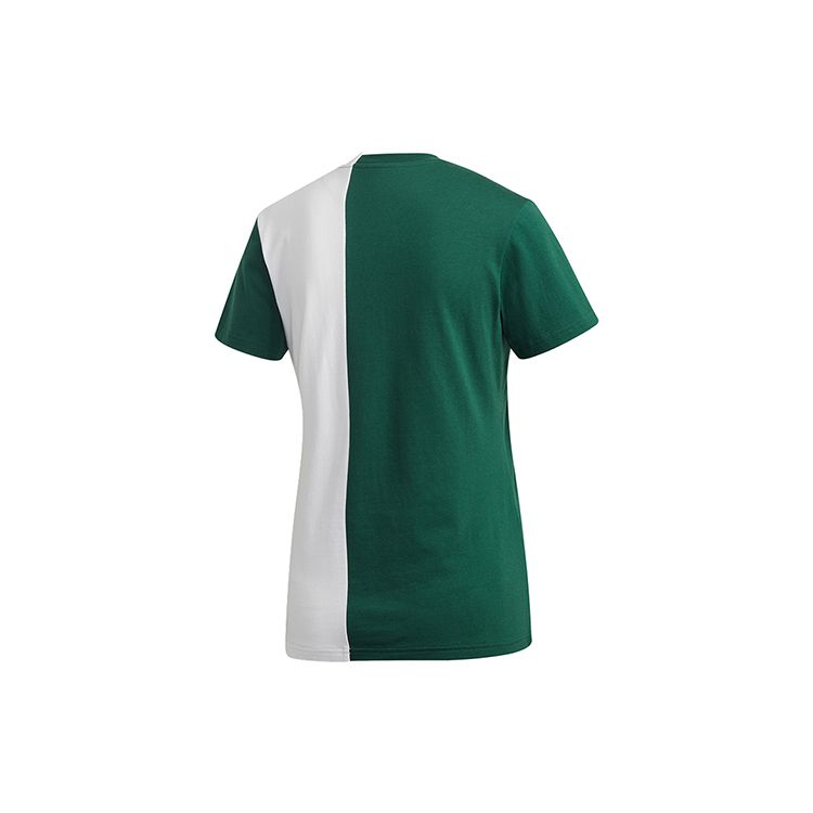 Adidas Adibreak Tee Logo Print Spliced Breathable Sports Round Neck Short Sleeve T-Shirt Women Tops Green GJ6584
