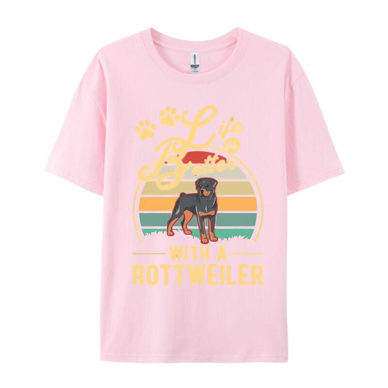 Life Is Better With A Rottweiler Tshirt Boy Funny TShirt Top TShirts Tops Shirt For Unisex On Sale Cotton T Shirt