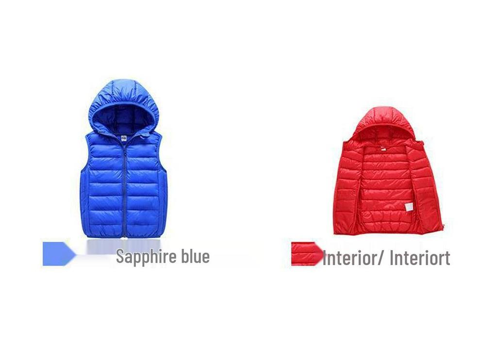 Leichte Kinder Daunenweste mit Kapuze, Herbst/Winter Oberbekleidung für Jungen und Mädchen