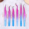 Tweezers For Eyelash Extension Colorful Stainless Steel Superhard Tweezers High Precision Anti-Static Makeup Tweezers