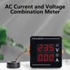 CH-72VA Volt Amp Mete AC 50-500V Digital Voltammeter Voltmeter Ammeter LED Dual Gauge Volt Current Meter Voltage Amp Tester