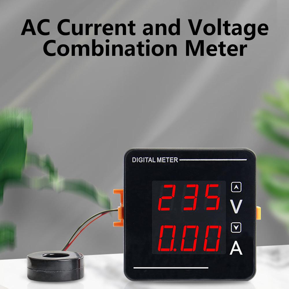 CH-72VA Volt Amp Mete AC 50-500V Digital Voltammeter Voltmeter Ammeter LED Dual Gauge Volt Current Meter Voltage Amp Tester