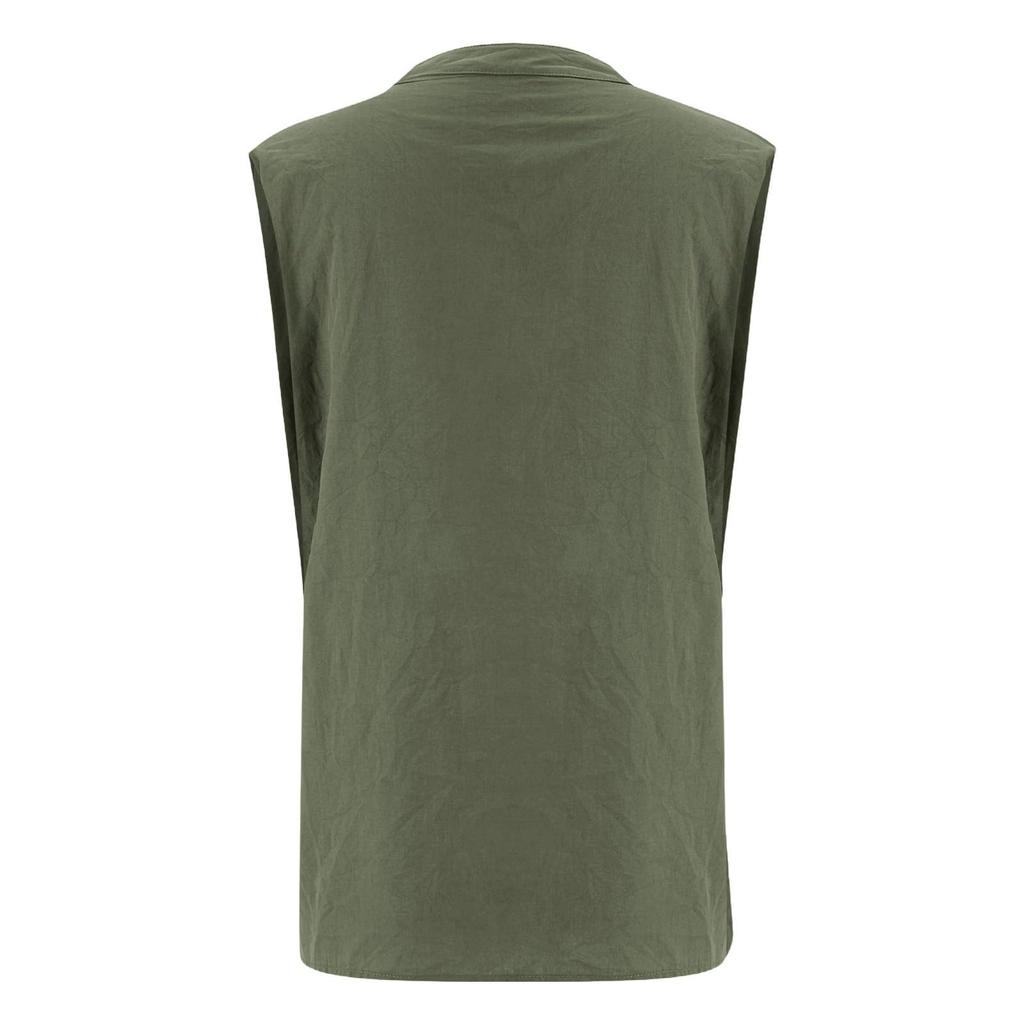 Women's Fashion Color Casual Sleeveless Cardigan Button Loose Cotton Linen Shirt Top