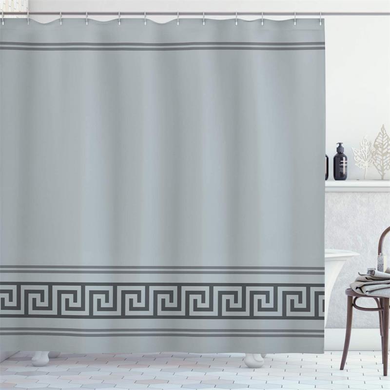 Modern Geometric Shower Curtain Black Line Pattern Minimalist White Bath Curtains Polyester Cloth Home Bathroom Decor With Hooks