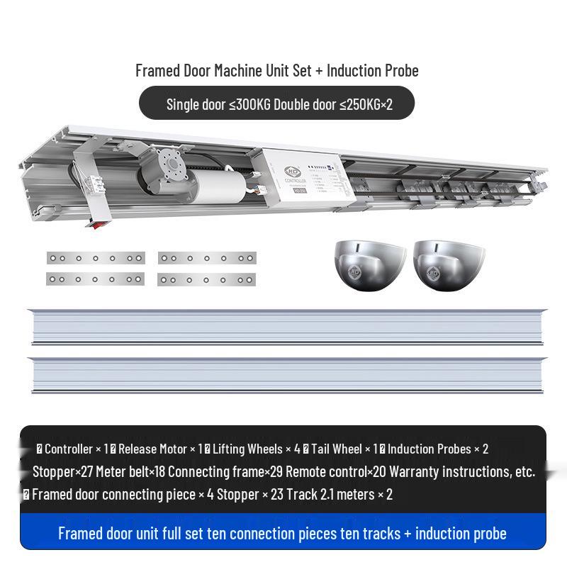 Haida Automatischer Schiebetürmotor für Glas mit Induktionsschiene, Komplettset mit 125 Einheiten
