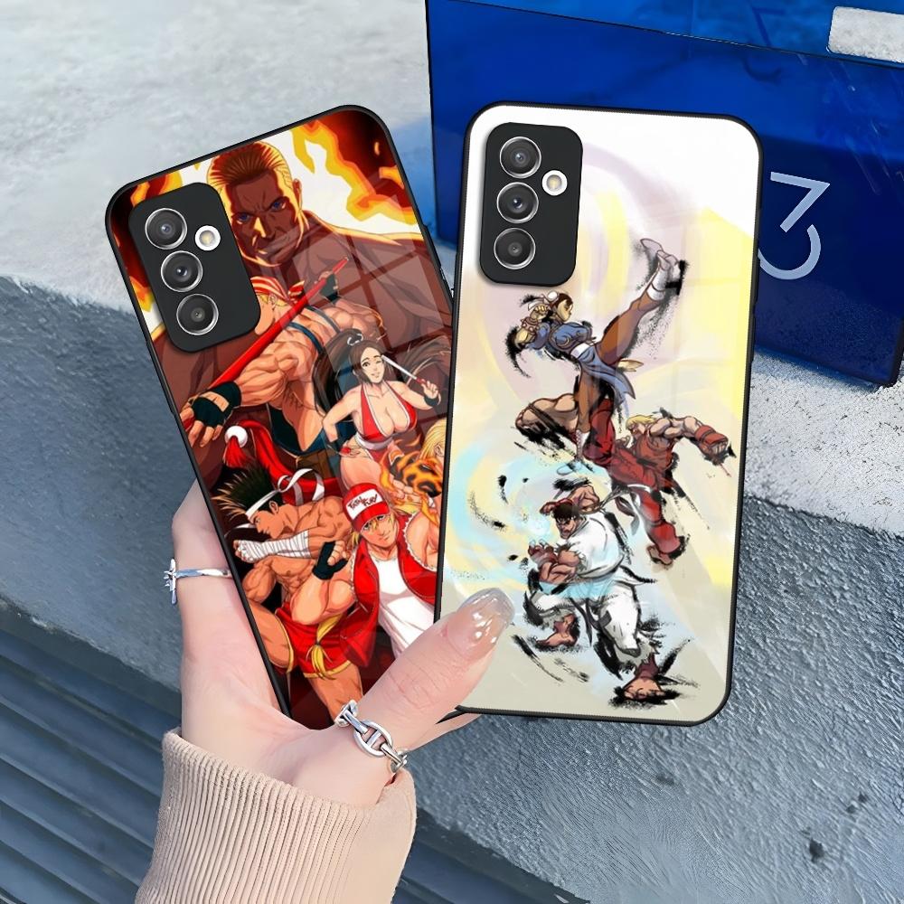 Game S-Street F-Fighter Phone Case for Samsung S25 S24 S30 S21 S23 S20 S22 Fe S10 E S9 Note 20 Pro Ultra Plus glass Cover