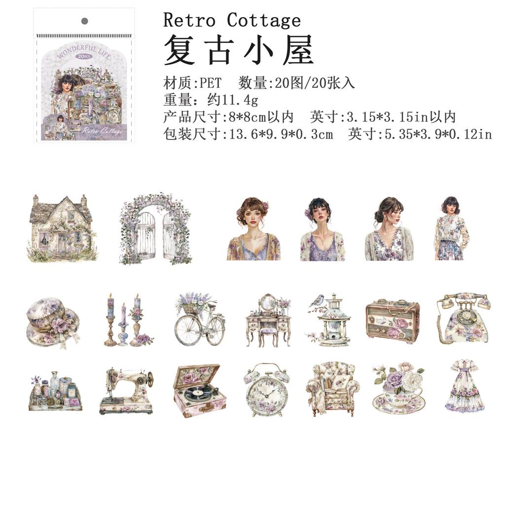 20 pcs Character life landscape Stickers Planner Adhesive Diy Hand Account Diary Album Scrapbooking material