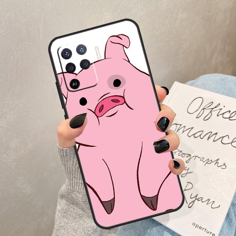 Cute PINK Kawai Pig Case For Oppo A40 A60 A80 A78 A38 A18 A98 A58 A96 A76 A16 A94 A74 A54 A15 A17 A57 A77 A5 Pro