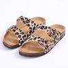 Fashion Crestar Women's Clogs Sandals Fashion Cork Footbed Platform Leopard Slides With Double Buckle Outdoor Lady Flat Casual Slippers