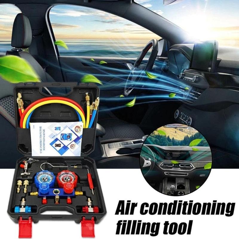Professional Car Air Conditioning Recharges Complete Set with Quick Connect Fittings Suitable for R22 R134 R404 R41