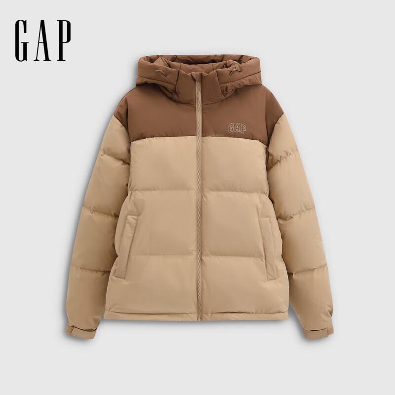 GAP Unisex Logo Embroidered Loose Hooded Down Jacket M