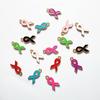 100Pack Heart Ribbon Accessor for DIY Jewelry Durable Awareness Ribbon Charm Jewelry Findings Mixed Color Ribbon Pendant
