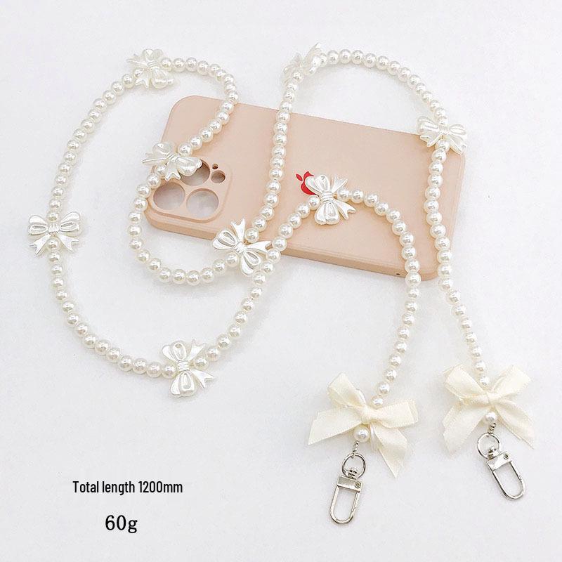 Yi Lian Handmade ABS Pearl Beaded Crossbody Bag & Phone Lanyard Strap