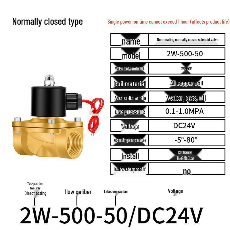 Elektryczny zawór elektromagnetyczny - 1 cal, 4 punkty, normalnie zamknięty, 12V/24V/220V Sterowanie wodą i odpływem