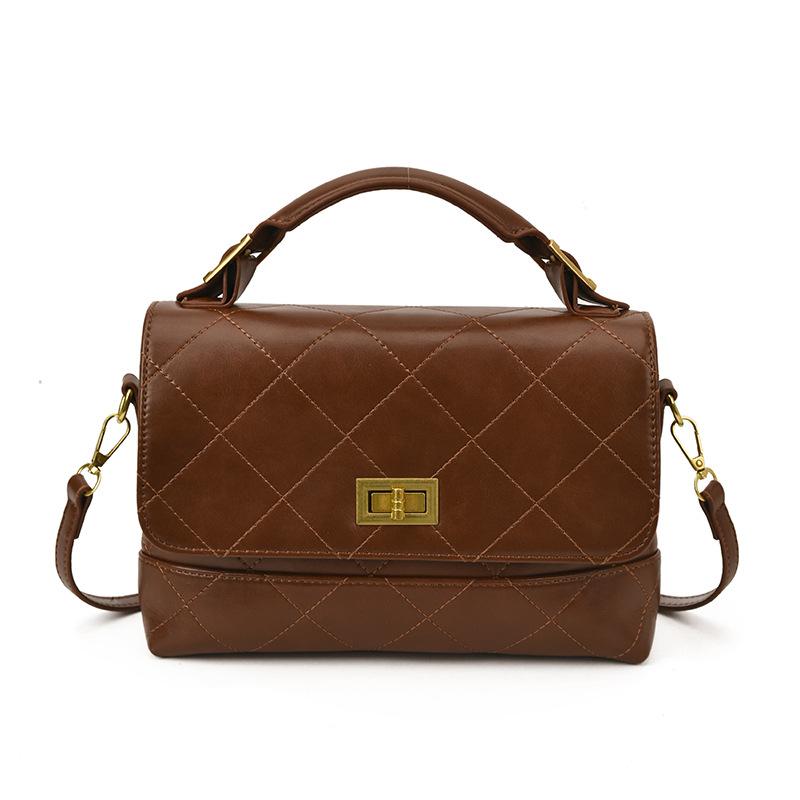 Retro high-end handbag women's 2025 autumn new fashion diamond shoulder bag crossbody small square bag