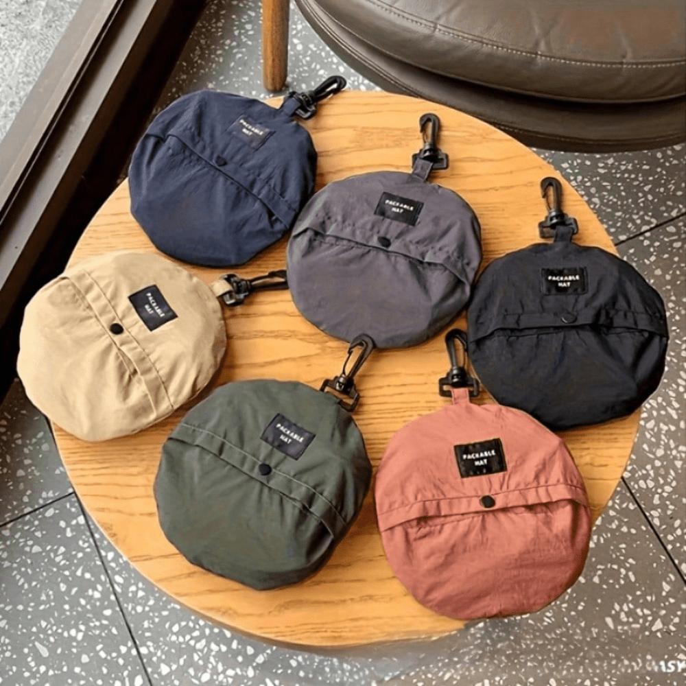 

1pc Quick-Dry Foldable Bucket Hat With Sun Protection - Unisex, Adjustable Drawstring, Lightweight Polyester Cap For Fishing one-size хакі