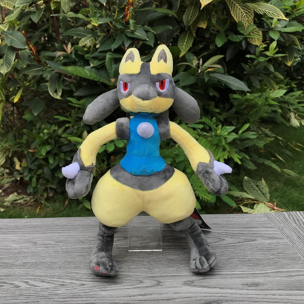 Plush Shiny Lucario Riolu Fit Cartoon Stuffed Toys Soft Doll Halloween Xmas Gifts