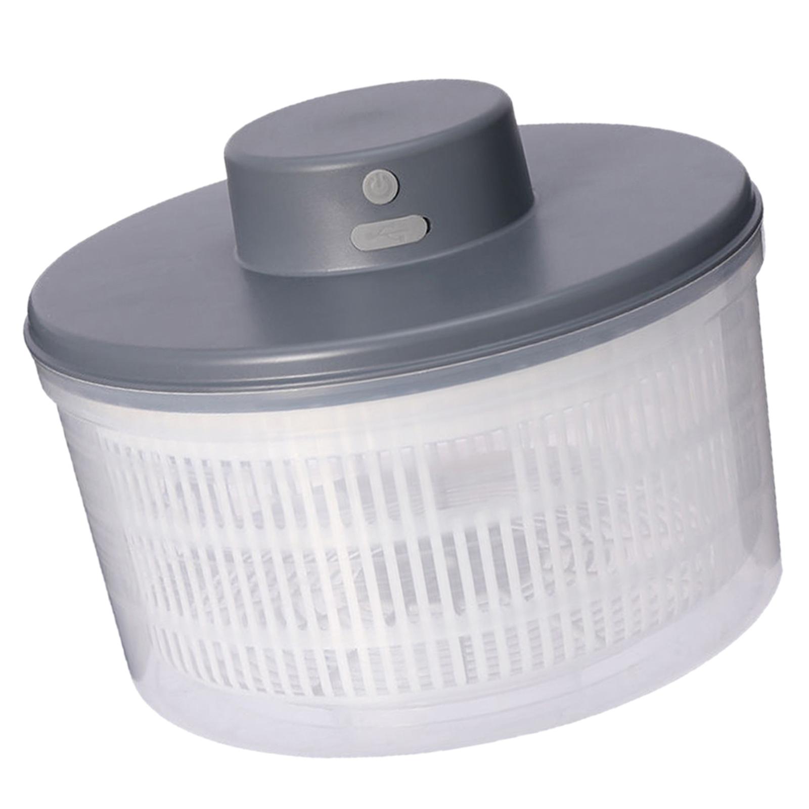 

Удобный электрический саладчик для быстрой мойки и сушки при хранении серый