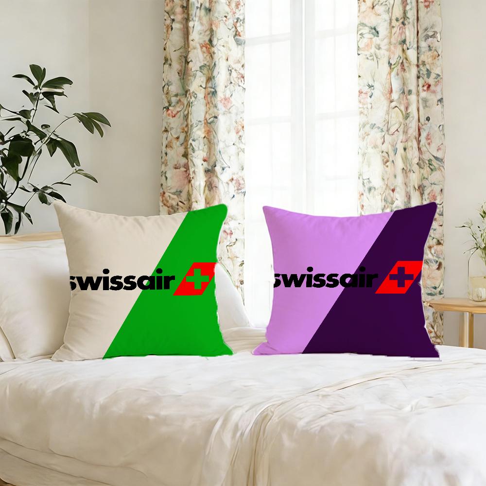 Sswissairr Logo Cushion Cover For Pillow Printing Sofa Decoration Home Car Room Coffee Shop Office Nordic Simplicity