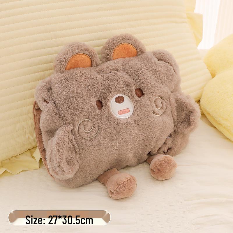 Rechargeable Plush Hot Water Bottle & Belly Warmer - Explosion-Proof Electric Heating Hand Warmer for Women