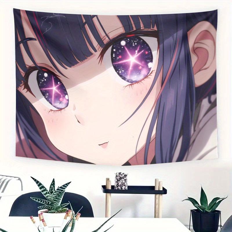 

Anime Girl Portrait Tapestry Galaxy Eyes Design KawaiiThemed Wall Hanging Polyester Fabric for Bedroom or Dorm Decor 74x94cm(29x37in)