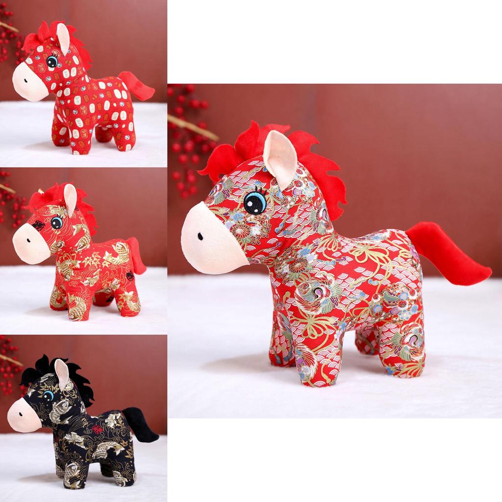 Year Of The Horse Plush Toy With Pp Cotton Fill For Lunar New Year Gift And Collecting